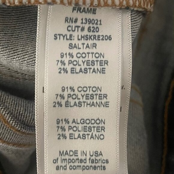 Frame Women High Rise Skinny Jeans Sz 31 Denim Raw Hem Stretch Casual Cotton USA - Picture 7 of 9